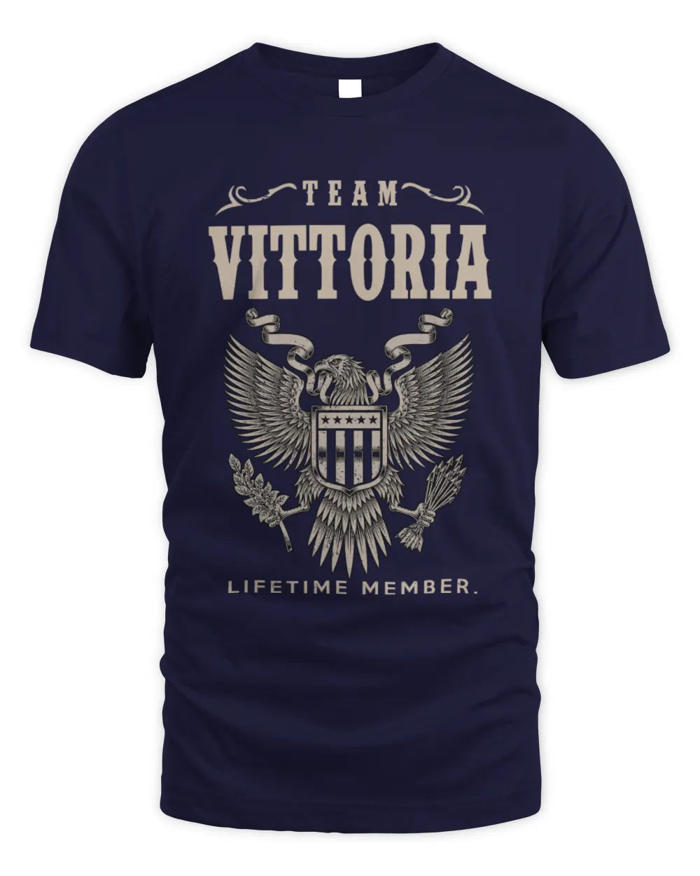 VITTORIA TP06-K82 – Personalized Classic Style Apparel “Team NAME Lifetime Member” - Unisex Standard T-Shirt - Navy