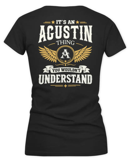 AGUSTIN KT06-M008 It’s a [NAME] Thing – You Wouldn’t Understand | Personalized Vintage T-Shirt - Women's V-Neck T-Shirt - Black