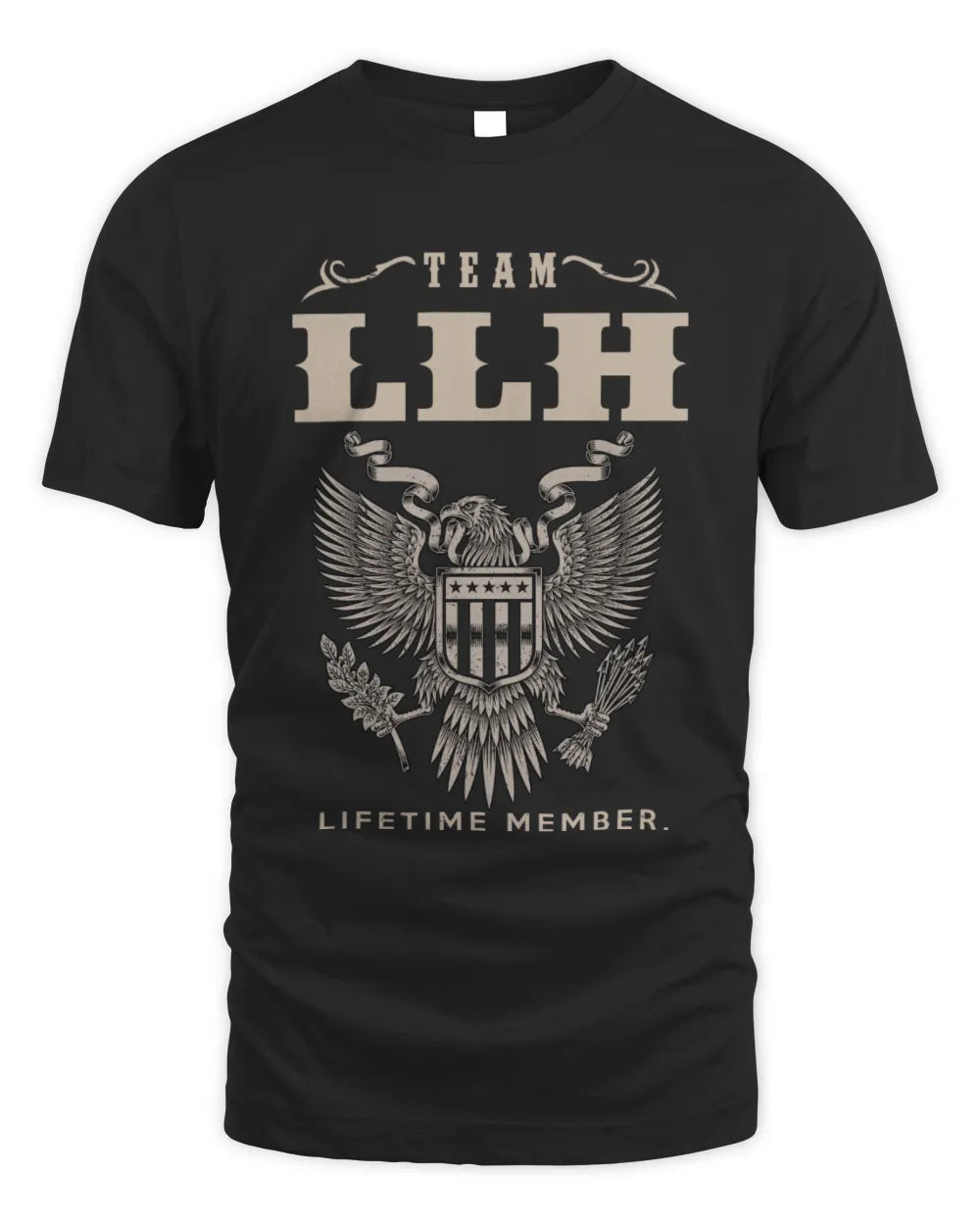 LLH TP06-K82 – Personalized Classic Style Apparel “Team NAME Lifetime Member” - Unisex Standard T-Shirt - Black