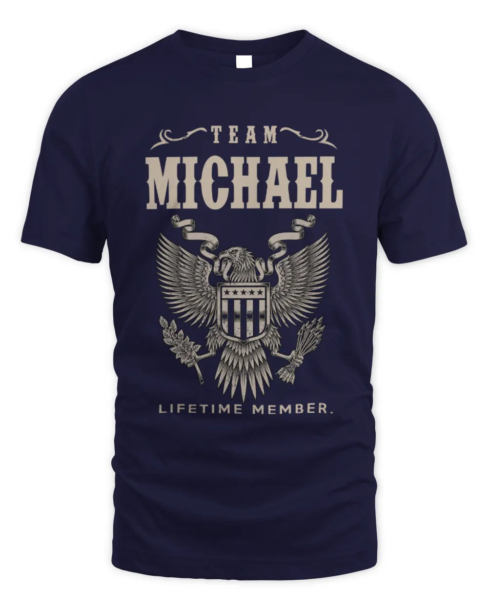 MICHAEL TP06-K82 – Personalized Classic Style Apparel “Team NAME Lifetime Member” - Unisex Standard T-Shirt - Navy