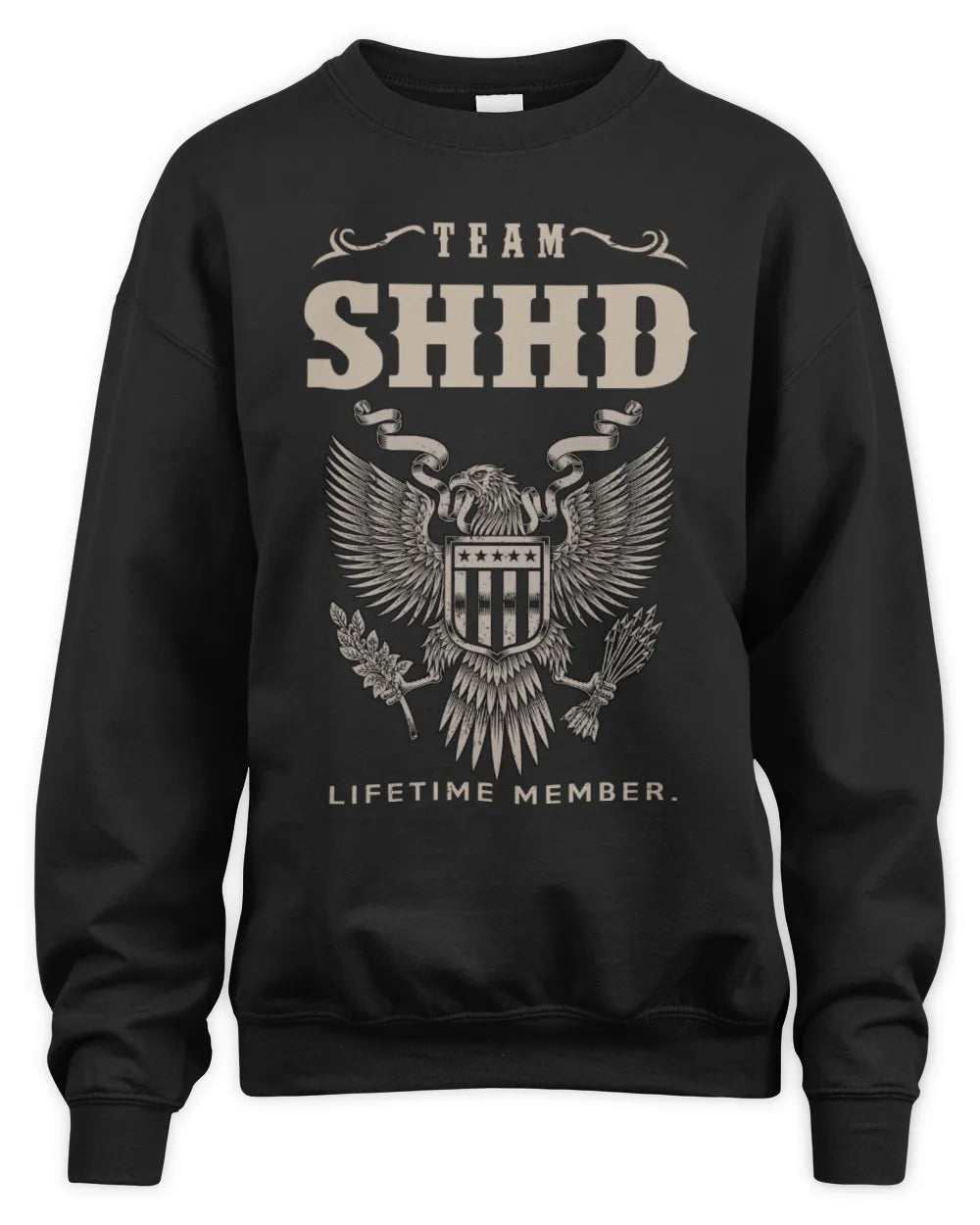 SHHD TP06-K82 – Personalized Classic Style Apparel “Team NAME Lifetime Member” - Unisex Sweatshirt - Black