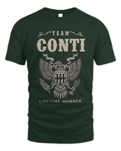 CONTI TP06-K82 – Personalized Classic Style Apparel “Team NAME Lifetime Member” - Unisex Standard T-Shirt - Forest Green