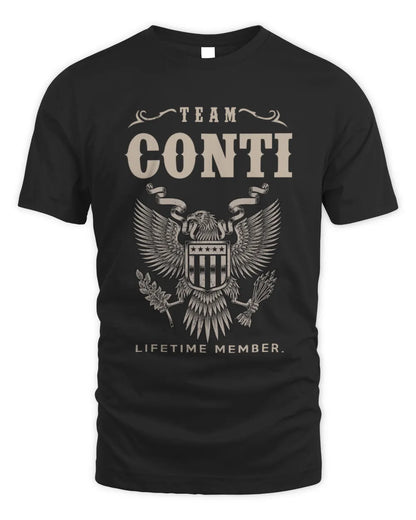 CONTI TP06-K82 – Personalized Classic Style Apparel “Team NAME Lifetime Member” - Unisex Standard T-Shirt - Black