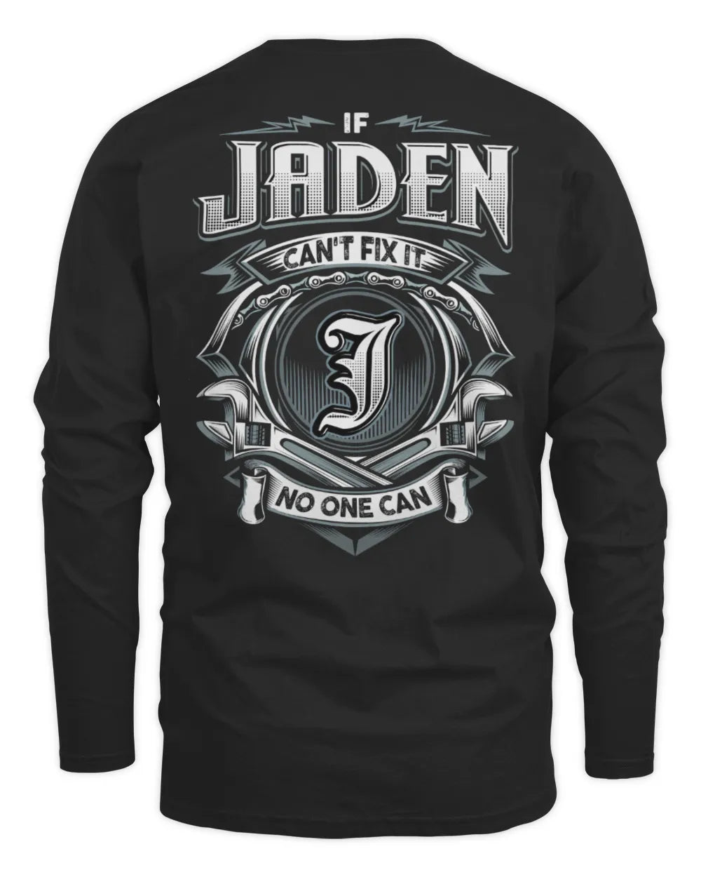 JADEN AP81-K4-626 - Personalized Ahmed Quote Apparel “If Ahmed Can't Fix It, No One Can” - Men's Long Sleeved T-Shirt - Black