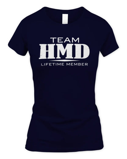 HMD BL62-K4-128 - Personalized “Team NAME Lifetime Member” - Women's Standard T-Shirt - Navy