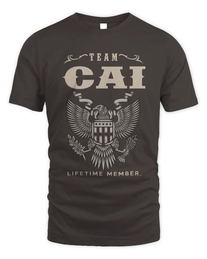 CAI TP06-K82 – Personalized Classic Style Apparel “Team NAME Lifetime Member” - Unisex Standard T-Shirt - Dark Chocolate