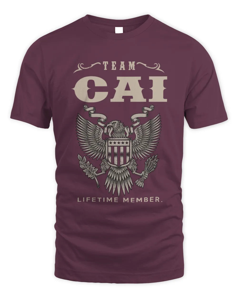 CAI TP06-K82 – Personalized Classic Style Apparel “Team NAME Lifetime Member” - Unisex Standard T-Shirt - Maroon