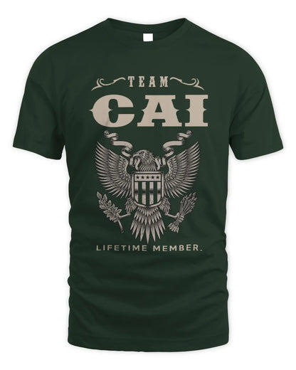CAI TP06-K82 – Personalized Classic Style Apparel “Team NAME Lifetime Member” - Unisex Standard T-Shirt - Forest Green