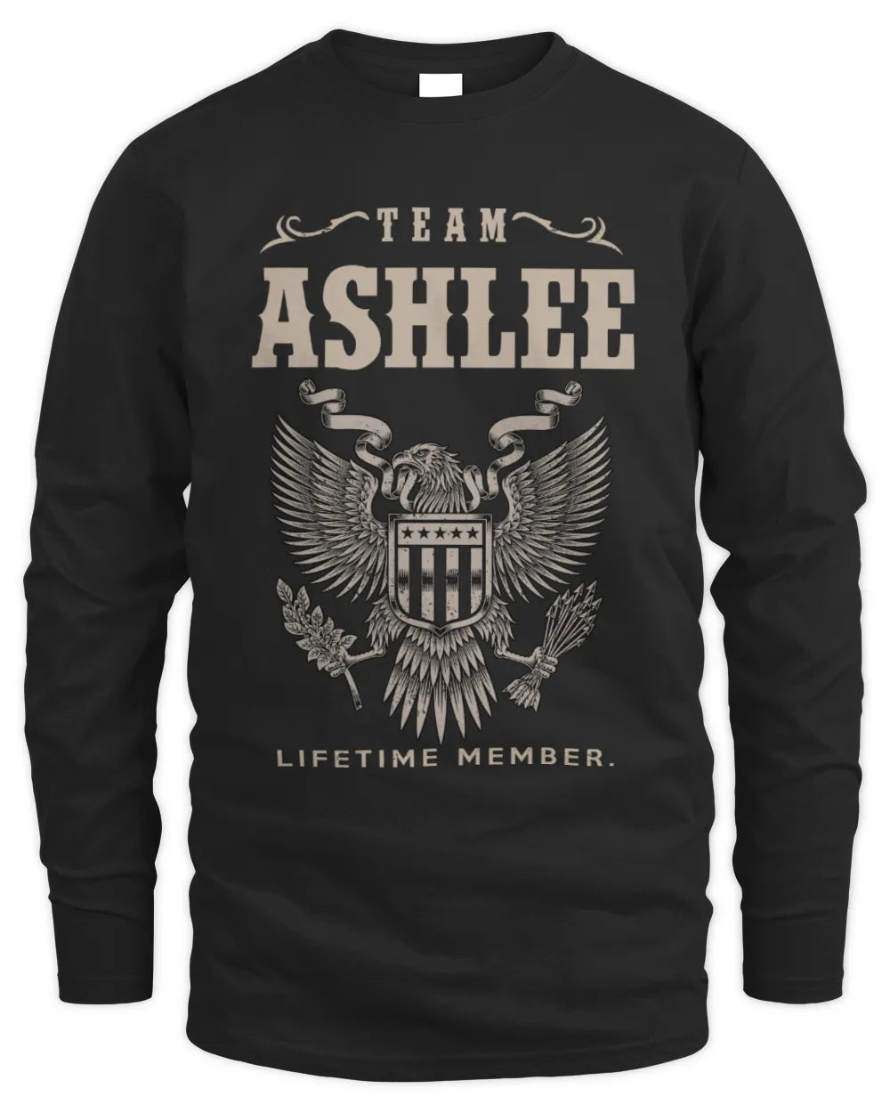 ASHLEE TP06-K82 – Personalized Classic Style Apparel “Team NAME Lifetime Member” - Men's Long Sleeved T-Shirt - Black