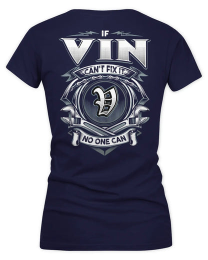 VIN AP81-K4-626 - Personalized Ahmed Quote Apparel “If Ahmed Can't Fix It, No One Can” - Women's V-Neck T-Shirt - Navy