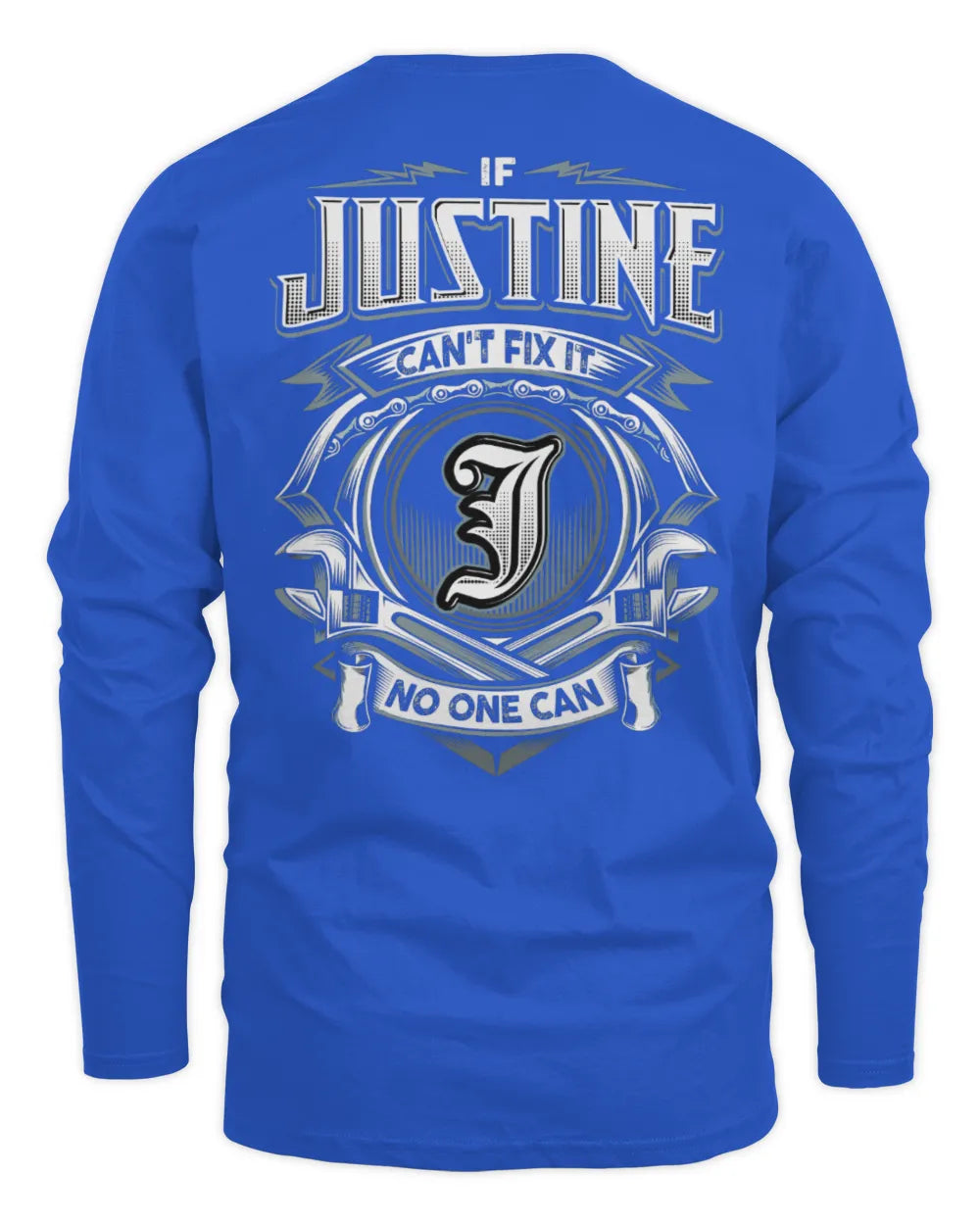 JUSTINE AP81-K4-626 - Personalized Ahmed Quote Apparel “If Ahmed Can't Fix It, No One Can” - Men's Long Sleeved T-Shirt - Royal