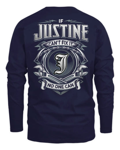 JUSTINE AP81-K4-626 - Personalized Ahmed Quote Apparel “If Ahmed Can't Fix It, No One Can” - Men's Long Sleeved T-Shirt - Navy