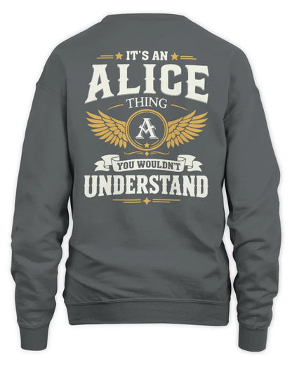 ALICE KT06-M008 It’s a [NAME] Thing – You Wouldn’t Understand | Personalized Vintage T-Shirt - Unisex Sweatshirt - Charcoal