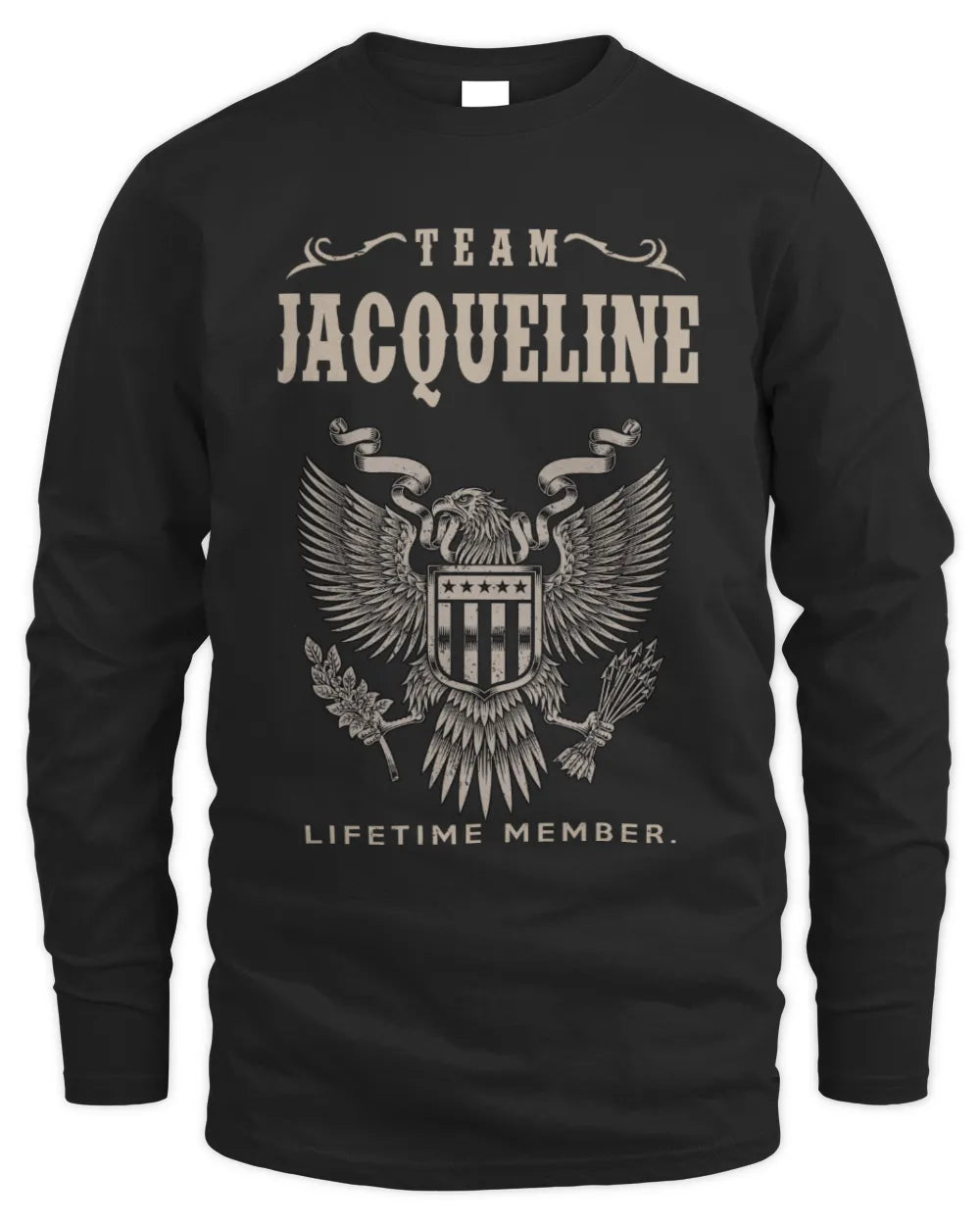 JACQUELINE TP06-K82 – Personalized Classic Style Apparel “Team NAME Lifetime Member” - Men's Long Sleeved T-Shirt - Black