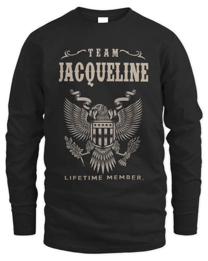 JACQUELINE TP06-K82 – Personalized Classic Style Apparel “Team NAME Lifetime Member” - Men's Long Sleeved T-Shirt - Black