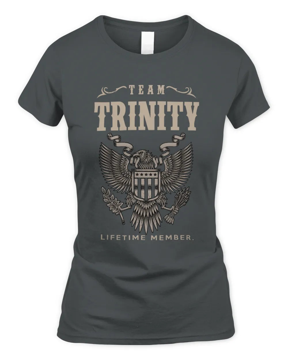 TRINITY TP06-K82 – Personalized Classic Style Apparel “Team NAME Lifetime Member” - Women's Standard T-Shirt - Charcoal