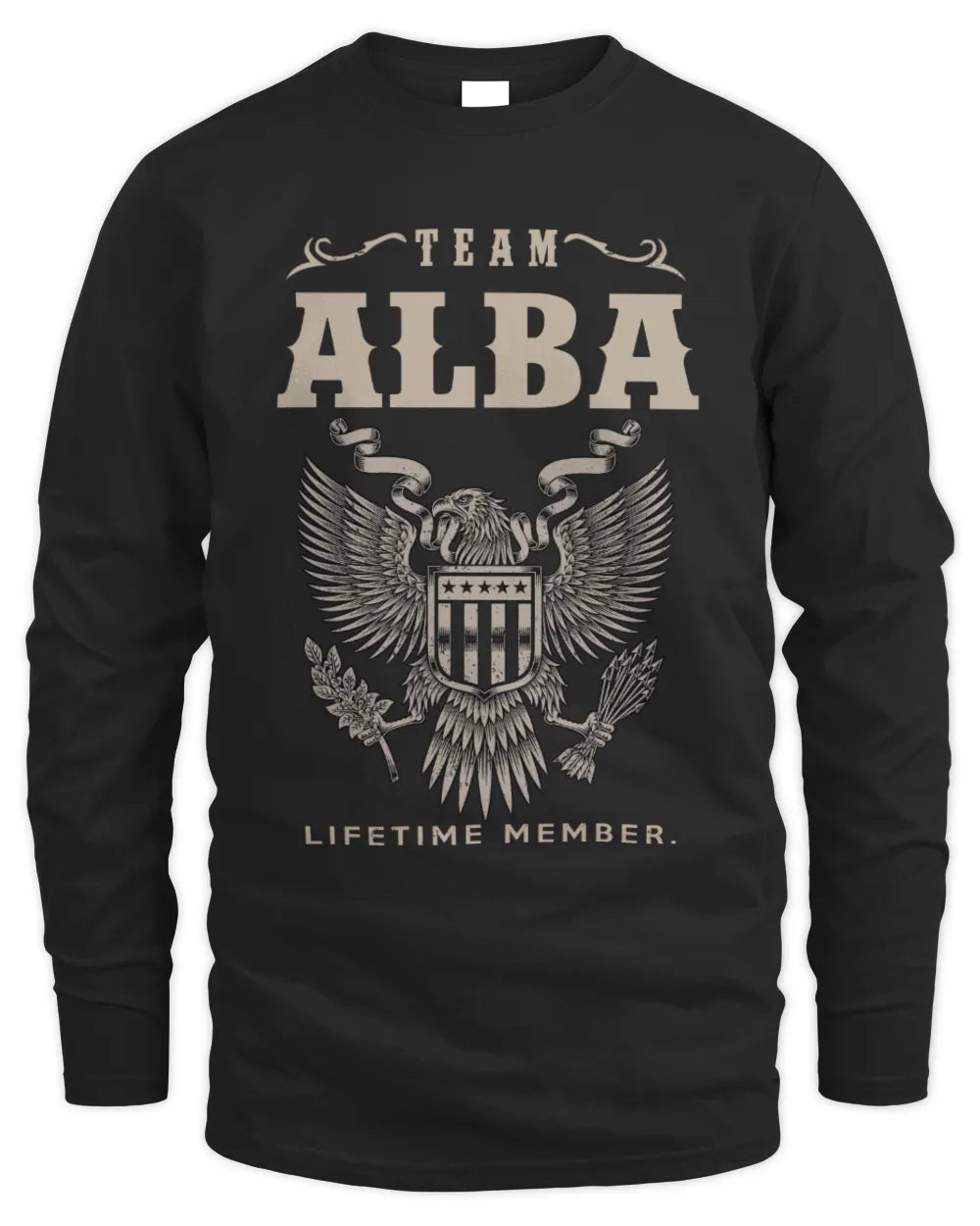 ALBA TP06-K82 – Personalized Classic Style Apparel “Team NAME Lifetime Member” - Men's Long Sleeved T-Shirt - Black