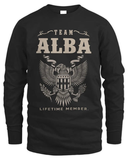 ALBA TP06-K82 – Personalized Classic Style Apparel “Team NAME Lifetime Member” - Men's Long Sleeved T-Shirt - Black