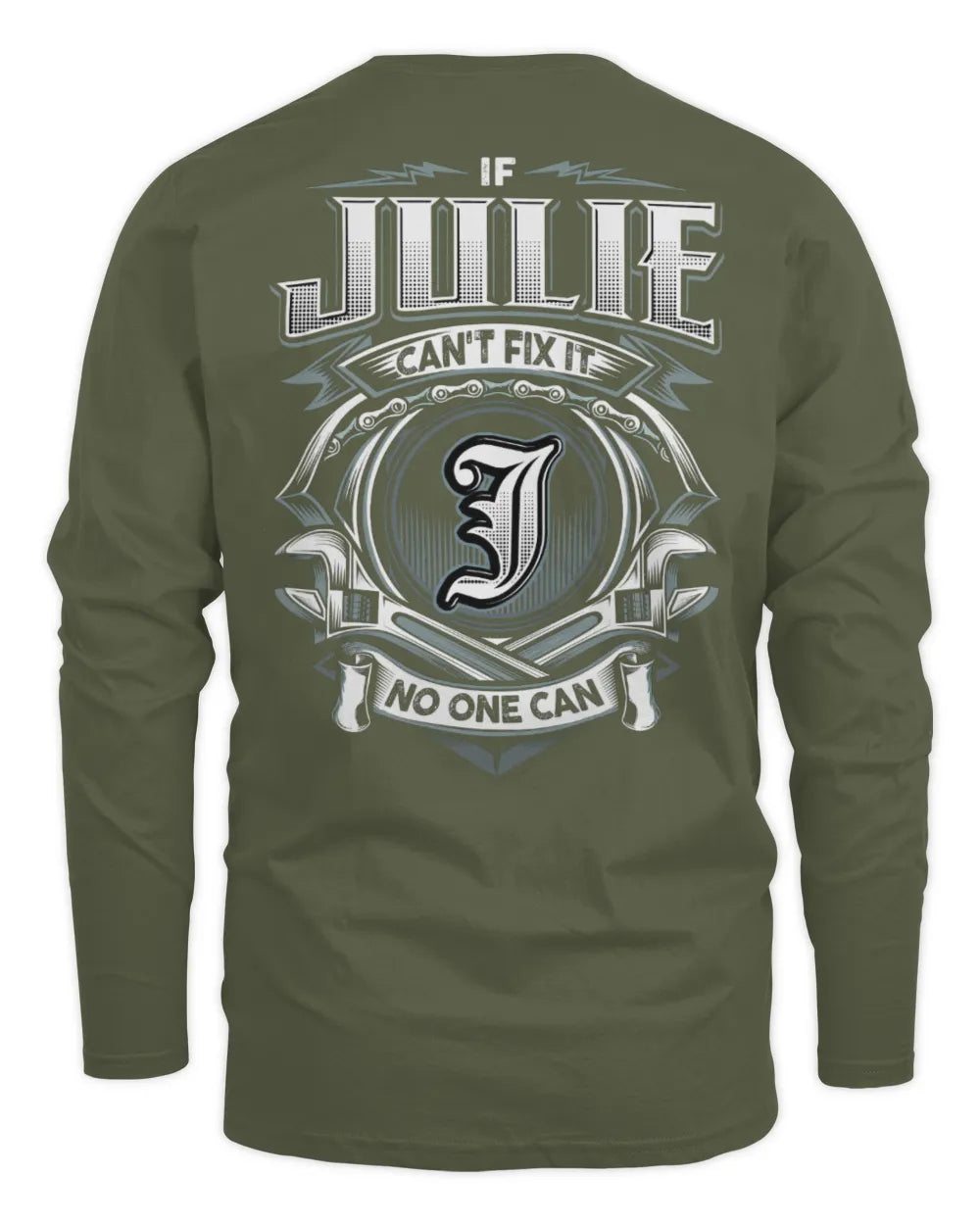 JULIE AP81-K4-626 - Personalized Ahmed Quote Apparel “If Ahmed Can't Fix It, No One Can” - Men's Long Sleeved T-Shirt - Military Green
