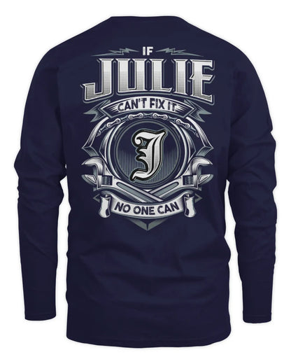 JULIE AP81-K4-626 - Personalized Ahmed Quote Apparel “If Ahmed Can't Fix It, No One Can” - Men's Long Sleeved T-Shirt - Navy