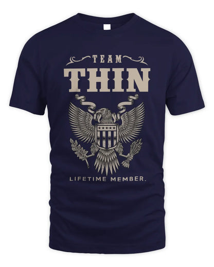THIN TP06-K82 – Personalized Classic Style Apparel “Team NAME Lifetime Member” - Unisex Standard T-Shirt - Navy