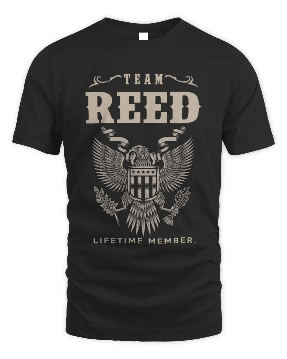 REED TP06-K82 – Personalized Classic Style Apparel “Team NAME Lifetime Member” - Unisex Standard T-Shirt - Black