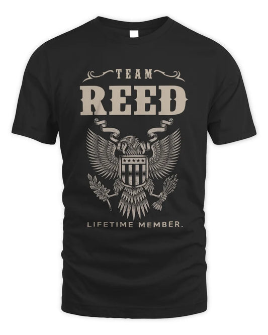 REED TP06-K82 – Personalized Classic Style Apparel “Team NAME Lifetime Member” - Unisex Standard T-Shirt - Black