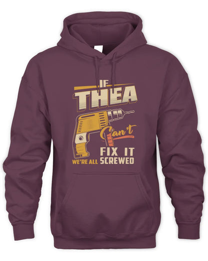 THEA TP22-K4-228 - Personalized Handyman T-Shirt “If AARON Can’t Fix It, We’re All Screwed” - Unisex Hoodie - Maroon