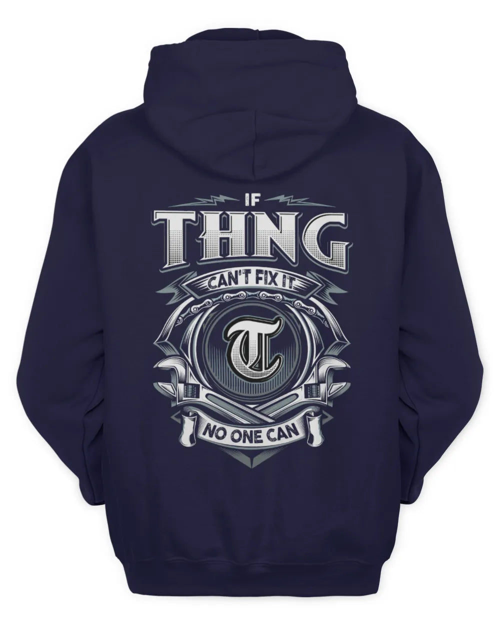 THNG AP81-K4-626 - Personalized Ahmed Quote Apparel “If Ahmed Can't Fix It, No One Can” - Unisex Hoodie - Navy