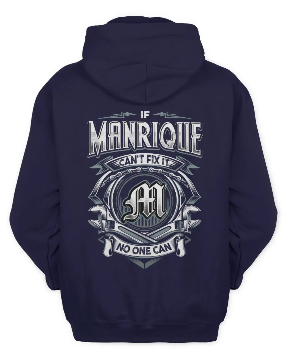 MANRIQUE AP81-K4-626 - Personalized Ahmed Quote Apparel “If Ahmed Can't Fix It, No One Can” - Unisex Hoodie - Navy