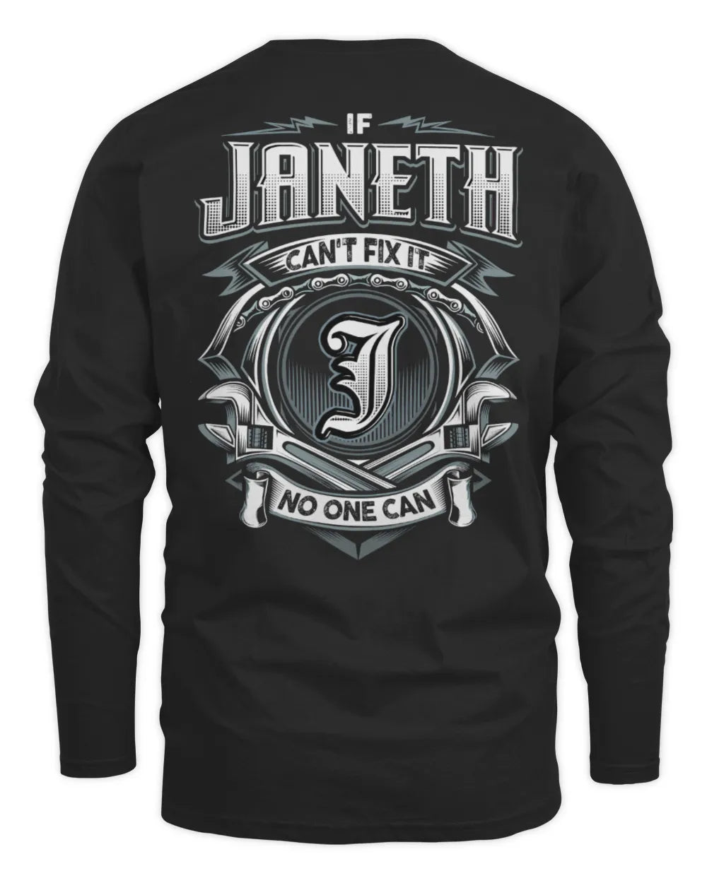 JANETH AP81-K4-626 - Personalized Ahmed Quote Apparel “If Ahmed Can't Fix It, No One Can” - Men's Long Sleeved T-Shirt - Black