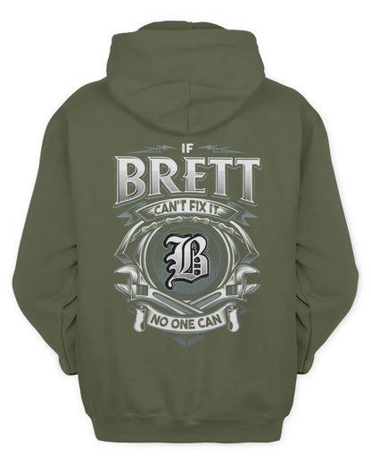 BRETT AP81-K4-626 - Personalized Ahmed Quote Apparel “If Ahmed Can't Fix It, No One Can” - Unisex Hoodie - Military Green