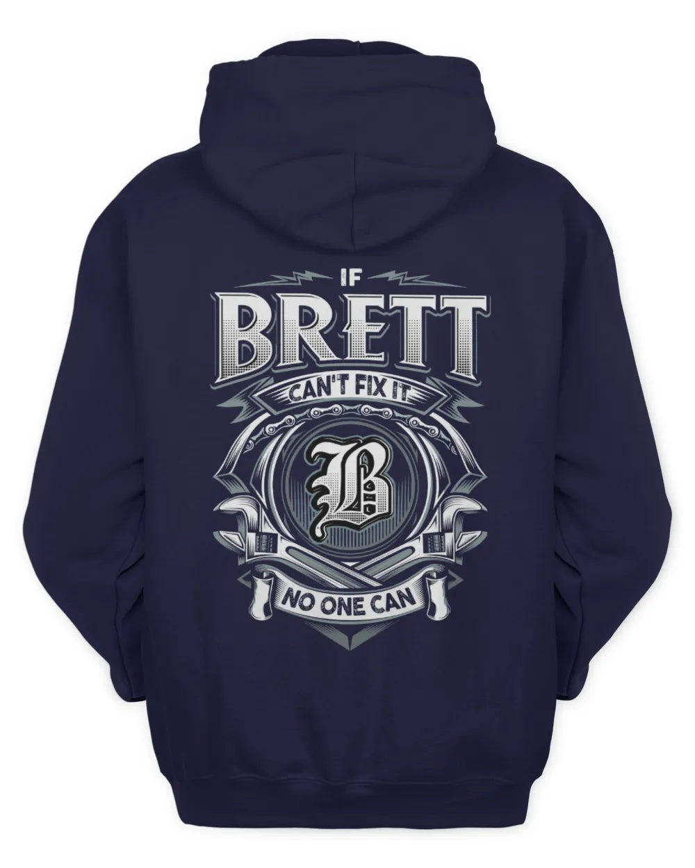 BRETT AP81-K4-626 - Personalized Ahmed Quote Apparel “If Ahmed Can't Fix It, No One Can” - Unisex Hoodie - Navy
