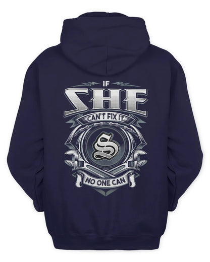 SHE AP81-K4-626 - Personalized Ahmed Quote Apparel “If Ahmed Can't Fix It, No One Can” - Unisex Hoodie - Navy