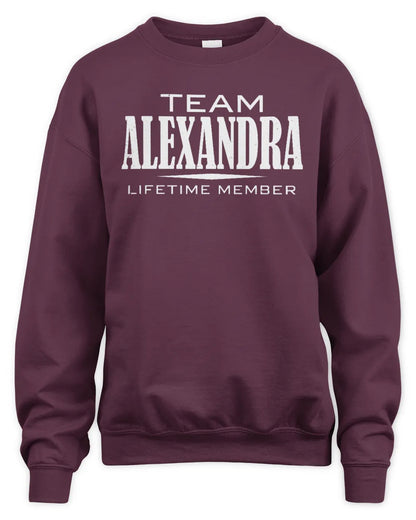 ALEXANDRA BL62-K4-128 - Personalized “Team NAME Lifetime Member” - Unisex Sweatshirt - Maroon