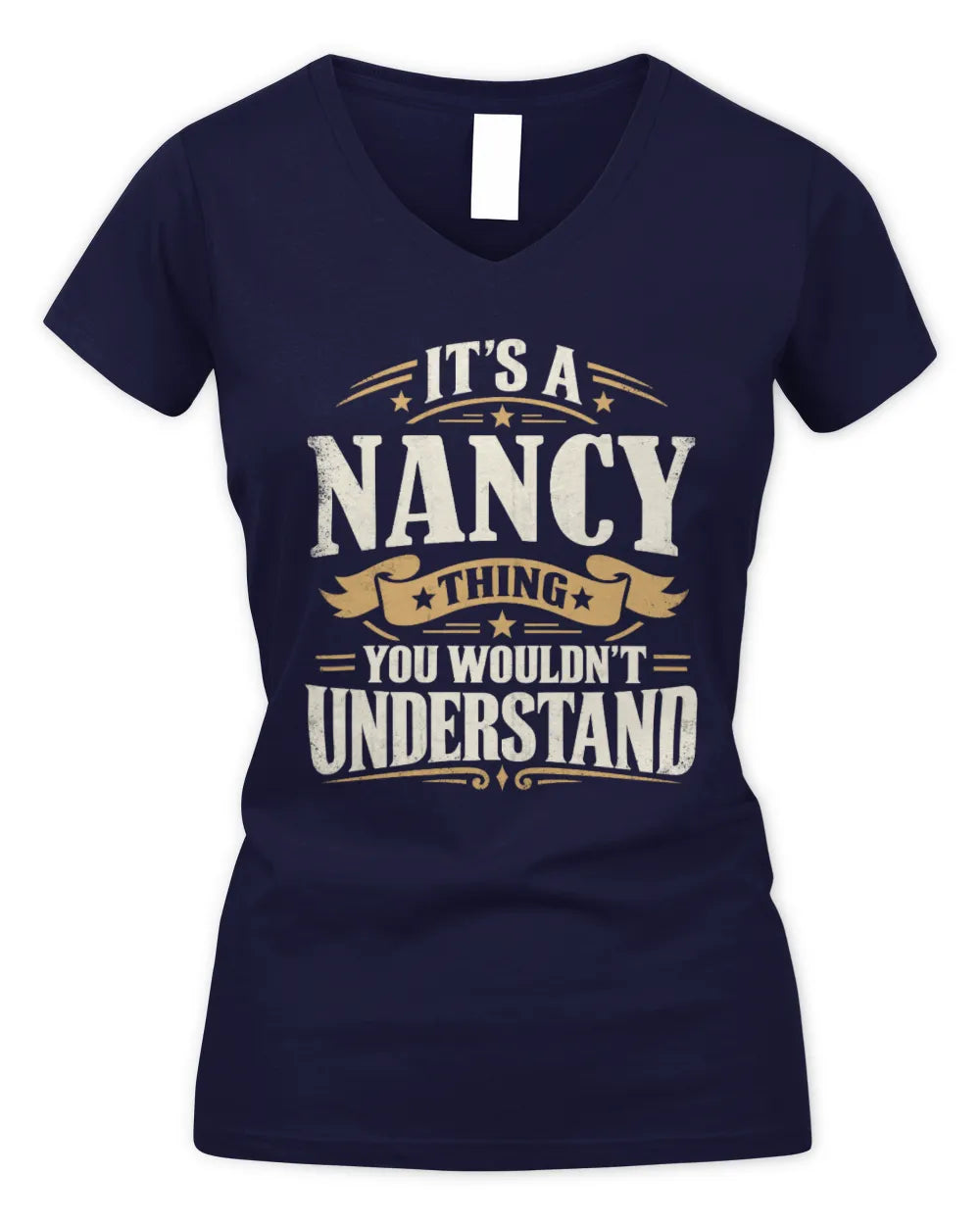 NANCY P08 TH51 - Personalized “It’s a/an [NAME] Thing – You Wouldn’t Understand” Shirt - Women's V-Neck T-Shirt - Navy