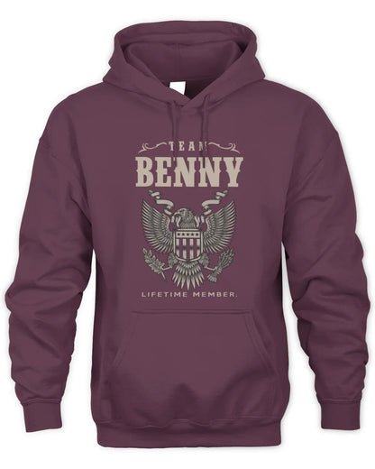 BENNY TP06-K82 – Personalized Classic Style Apparel “Team NAME Lifetime Member” - Unisex Hoodie - Maroon