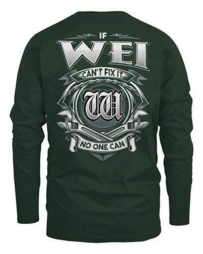 WEI AP81-K4-626 - Personalized Ahmed Quote Apparel “If Ahmed Can't Fix It, No One Can” - Men's Long Sleeved T-Shirt - Forest Green