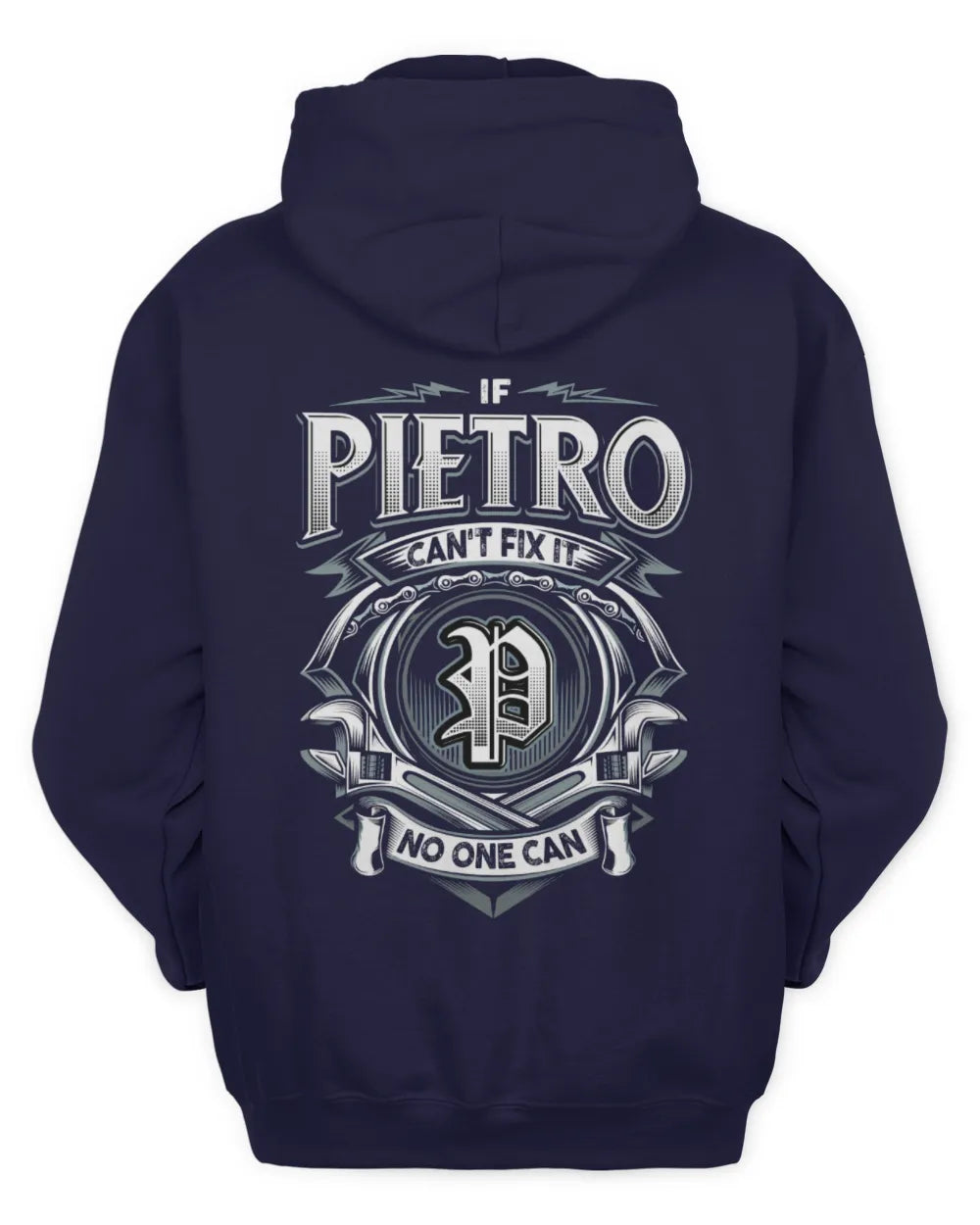 PIETRO AP81-K4-626 - Personalized Ahmed Quote Apparel “If Ahmed Can't Fix It, No One Can” - Unisex Hoodie - Navy
