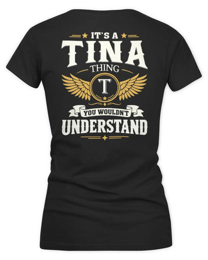 TINA KT06-M008 It’s a [NAME] Thing – You Wouldn’t Understand | Personalized Vintage T-Shirt - Women's V-Neck T-Shirt - Black