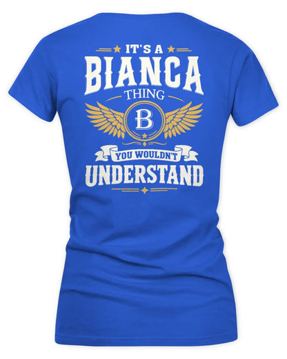 BIANCA KT06-M008 It’s a [NAME] Thing – You Wouldn’t Understand | Personalized Vintage T-Shirt - Women's V-Neck T-Shirt - Royal