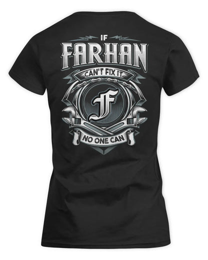 FARHAN AP81-K4-626 - Personalized Ahmed Quote Apparel “If Ahmed Can't Fix It, No One Can” - Women's Standard T-Shirt - Black