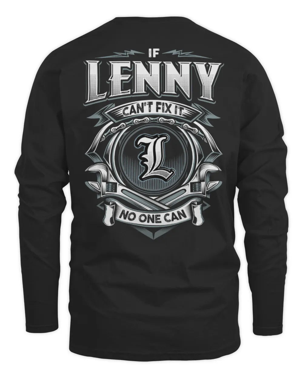 LENNY AP81-K4-626 - Personalized Ahmed Quote Apparel “If Ahmed Can't Fix It, No One Can” - Men's Long Sleeved T-Shirt - Black