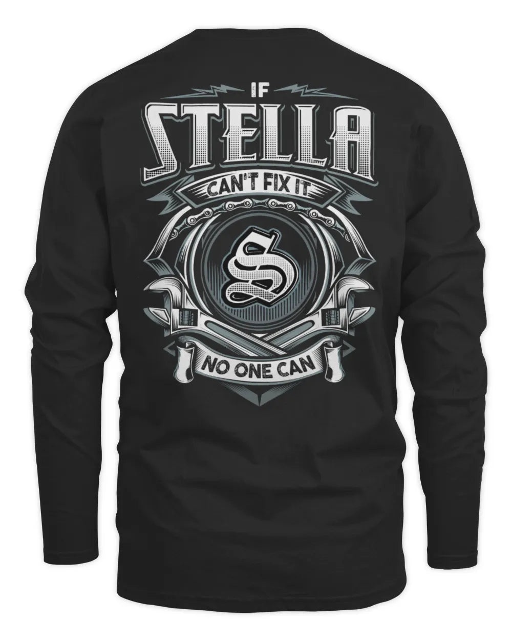 STELLA AP81-K4-626 - Personalized Ahmed Quote Apparel “If Ahmed Can't Fix It, No One Can” - Men's Long Sleeved T-Shirt - Black