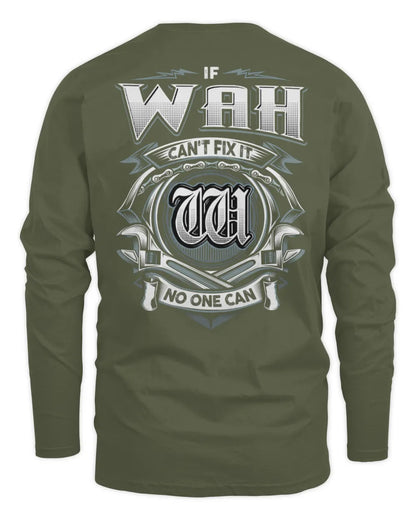 WAH AP81-K4-626 - Personalized Ahmed Quote Apparel “If Ahmed Can't Fix It, No One Can” - Men's Long Sleeved T-Shirt - Military Green