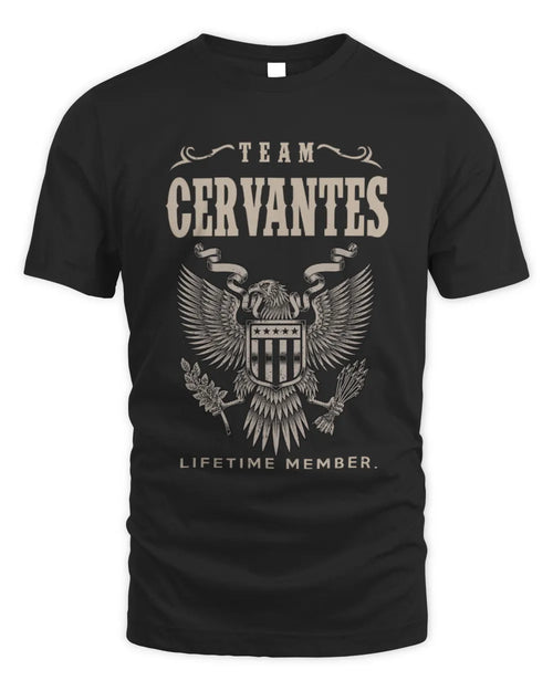 CERVANTES TP06-K82 – Personalized Classic Style Apparel “Team NAME Lifetime Member” - Unisex Standard T-Shirt - Black