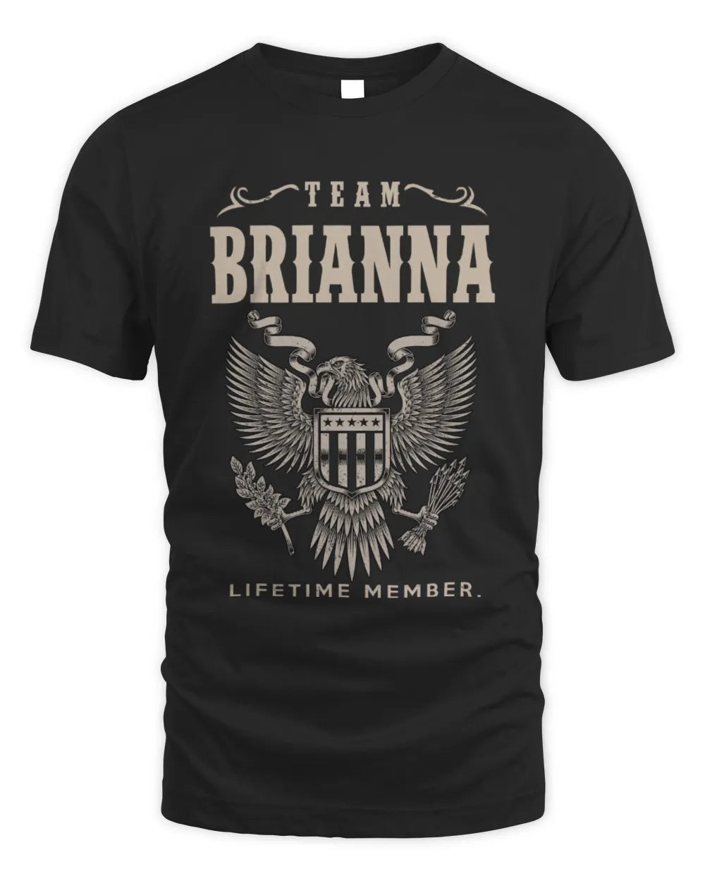BRIANNA TP06-K82 – Personalized Classic Style Apparel “Team NAME Lifetime Member” - Unisex Standard T-Shirt - Black