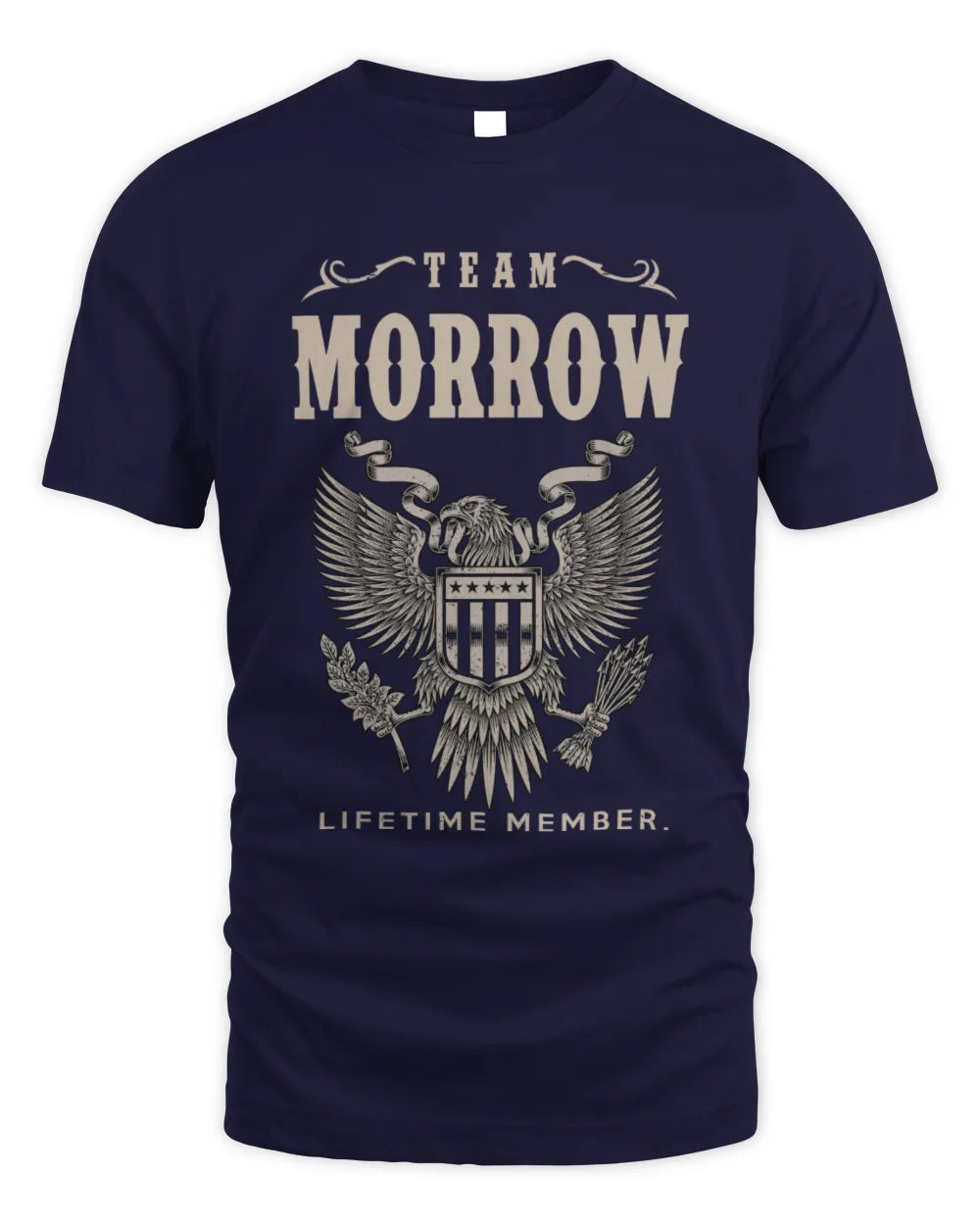 MORROW TP06-K82 – Personalized Classic Style Apparel “Team NAME Lifetime Member” - Unisex Standard T-Shirt - Navy