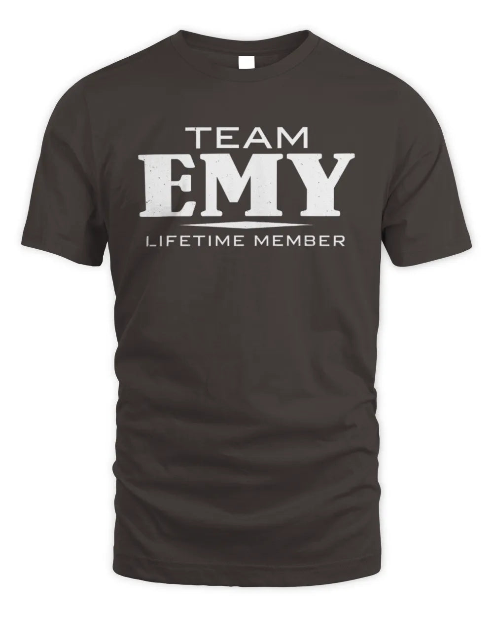 EMY BL62-K4-128 - Personalized “Team NAME Lifetime Member” - Unisex Standard T-Shirt - Dark Chocolate