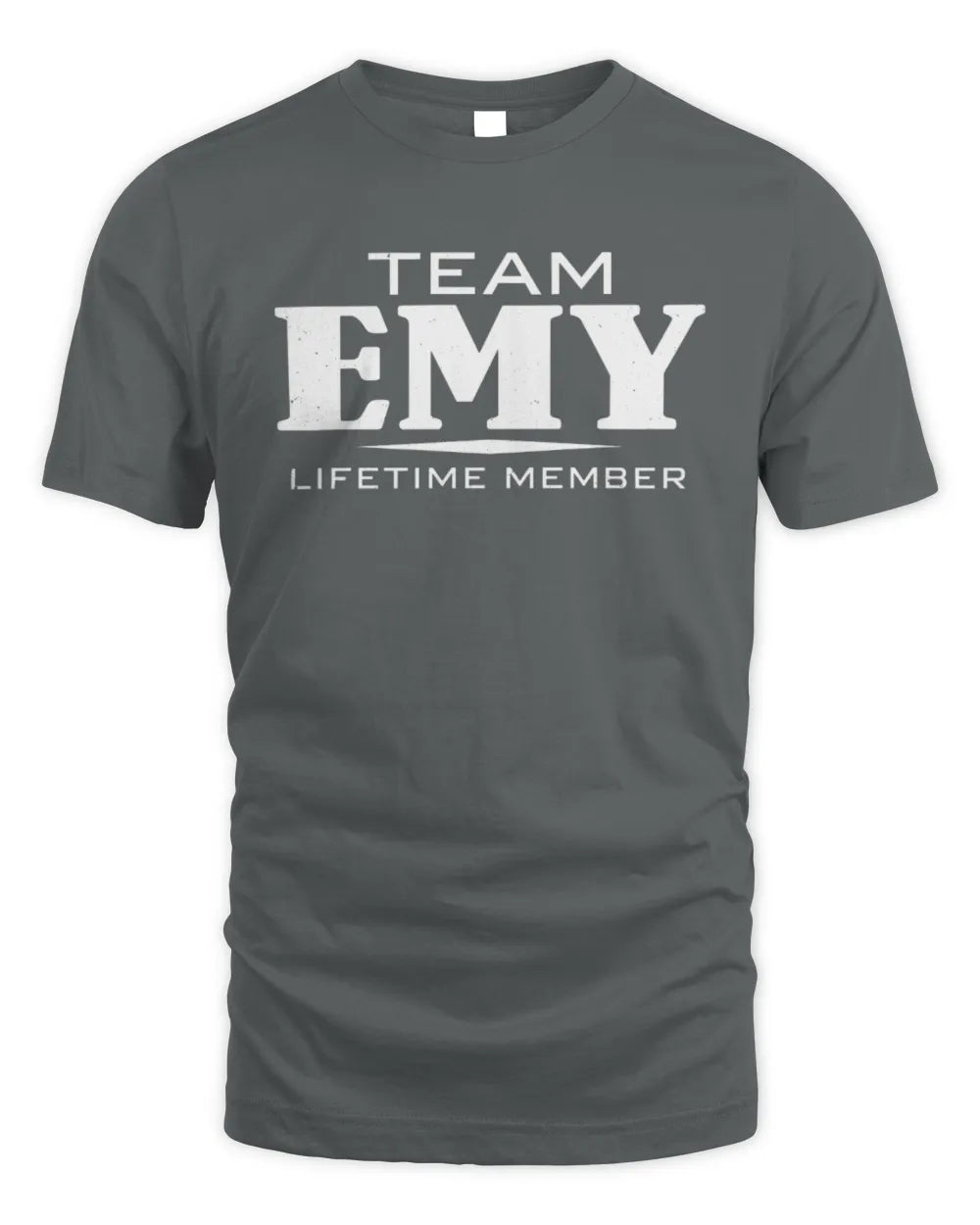 EMY BL62-K4-128 - Personalized “Team NAME Lifetime Member” - Unisex Standard T-Shirt - Charcoal